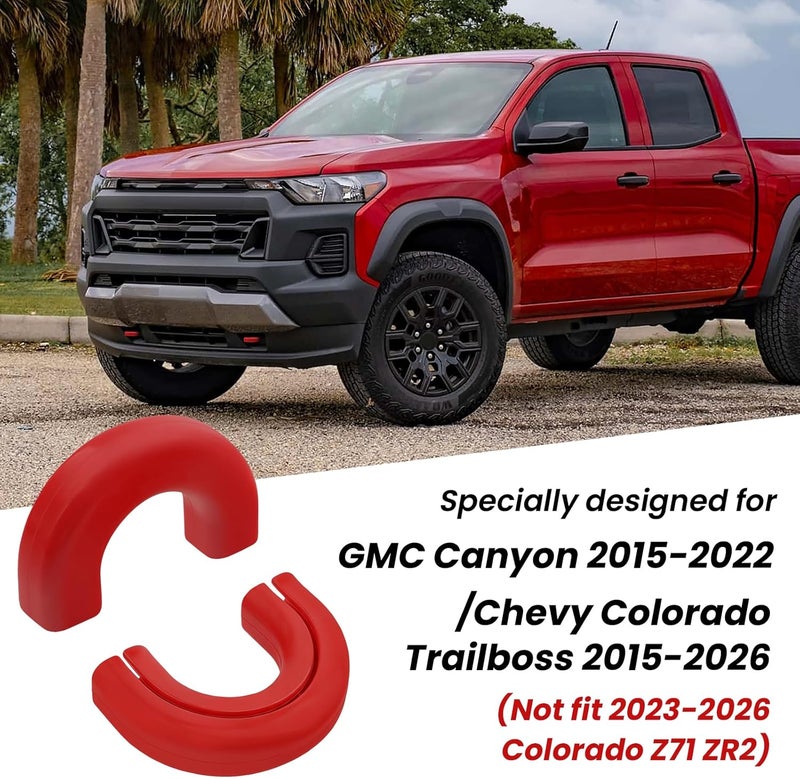 TECHPICCO Tow Hooks Covers for Chevy Colorado Trailboss 2015-2026/GMC Canyon 2015-2022 (Not fit 2023-2026 Colorado Z71 ZR2) Compatible with Chevy Colorado/GMC Canyon Accessories (Red) - Image 2